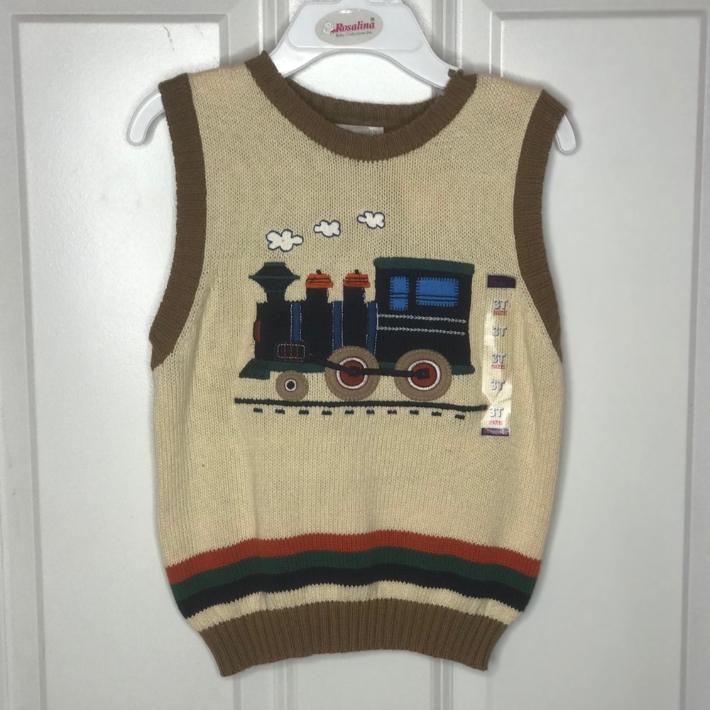 Toddler boys train sweater